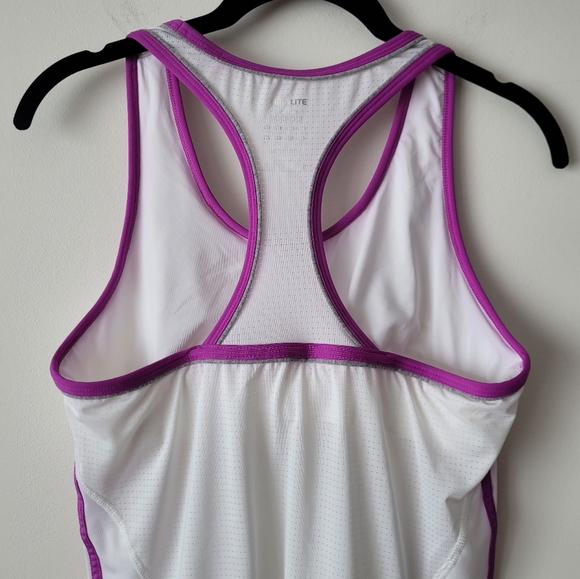 ADIDAS Climalite Racerback White and Purple Sports Tank Top Size M - Picture 6 of 12